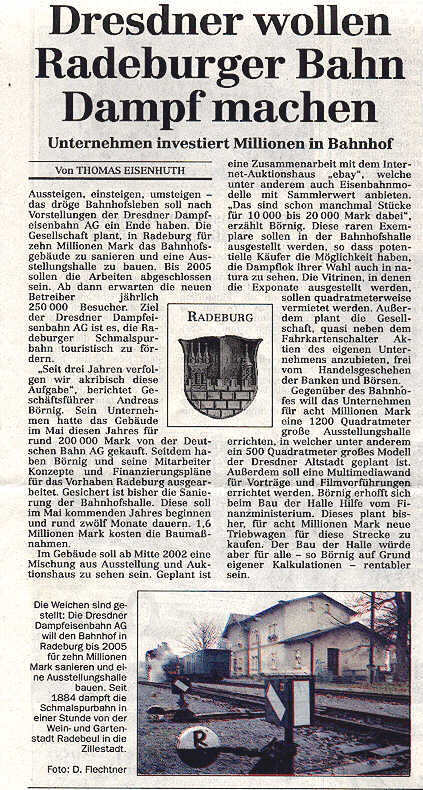 Presseartikel DNN vom 23.11.2000