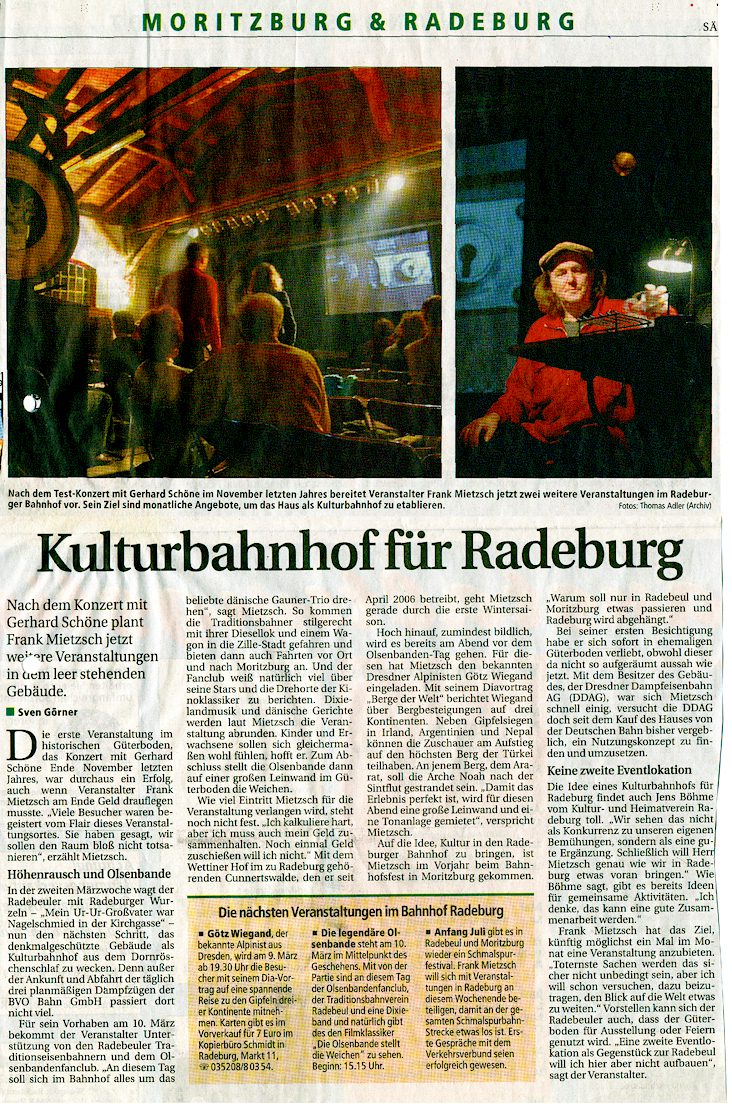 Presseartikel S�chsische Zeitung vom 23.2.2007