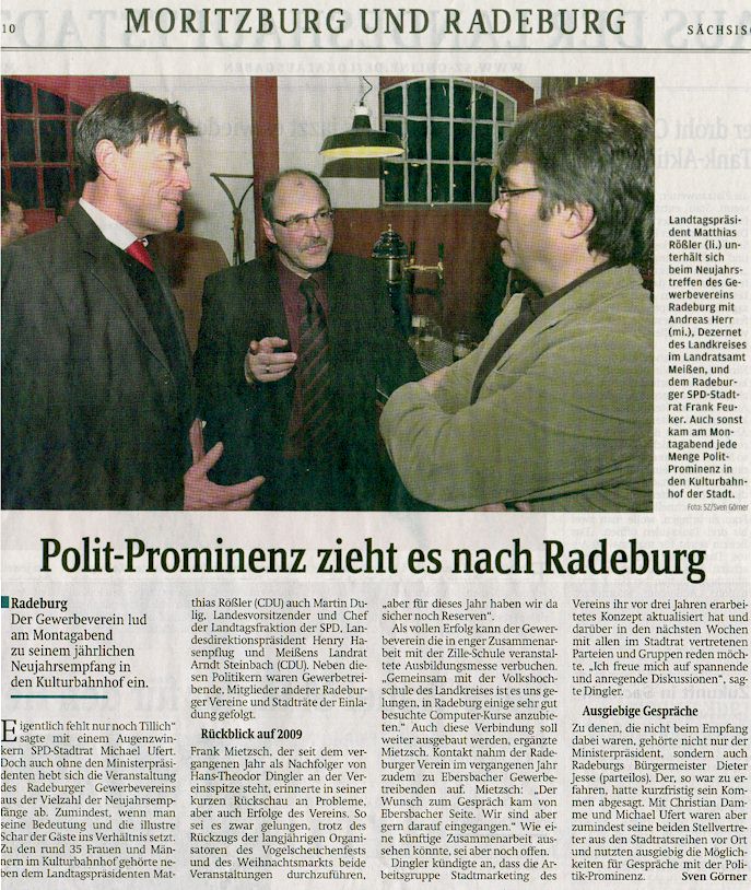 Presseartikel S�chsische Zeitung vom 13.01.2010