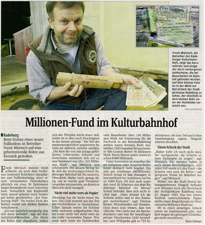 Presseartikel S�chsische Zeitung vom 20.04.2010